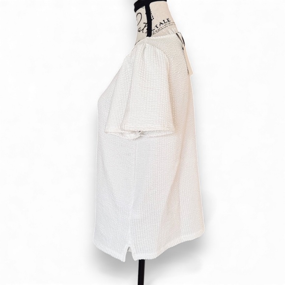 Green Envelope Los Angeles Textured Short Sleeve Top | Size M - Picture 8 of 8